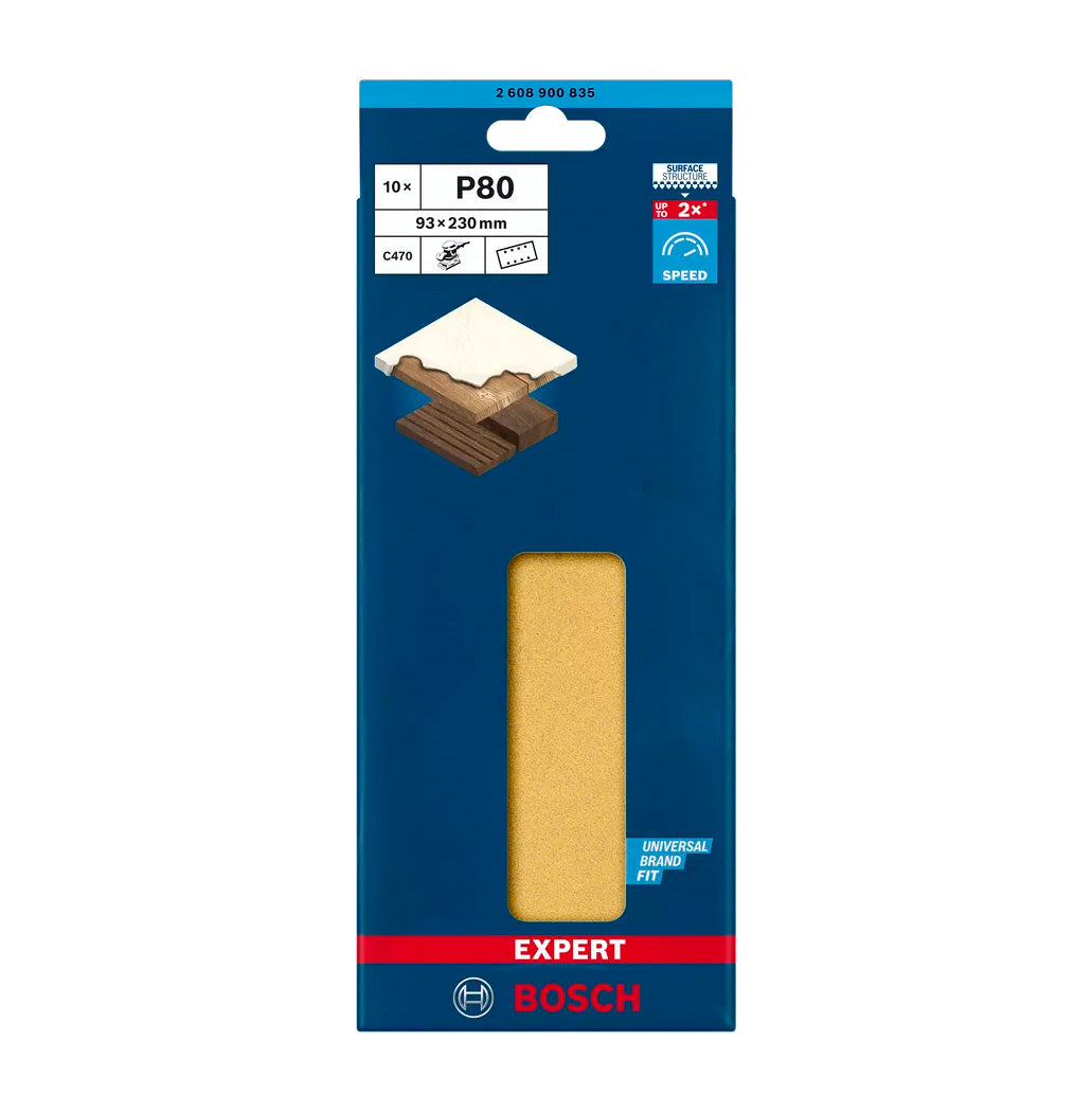 Expert C470 93x230mm sandpaper for Bosch orbital sanders, 10 units