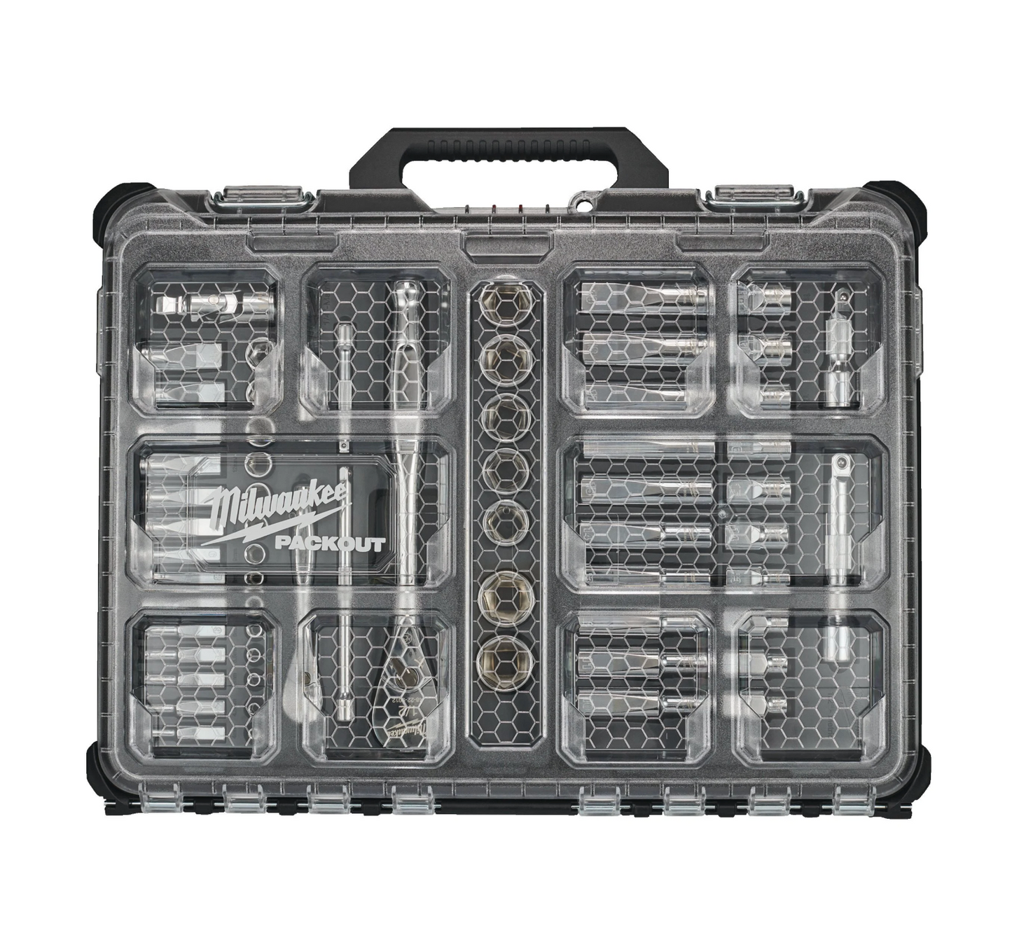 Milwaukee 63-Piece Socket Set with 1/4" and 1/2" Drive Ratchet and Slim Compact Organizer