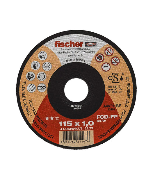 FCD-FP cutting disc 115 x 1.0 x 22.23 stainless steel Fischer