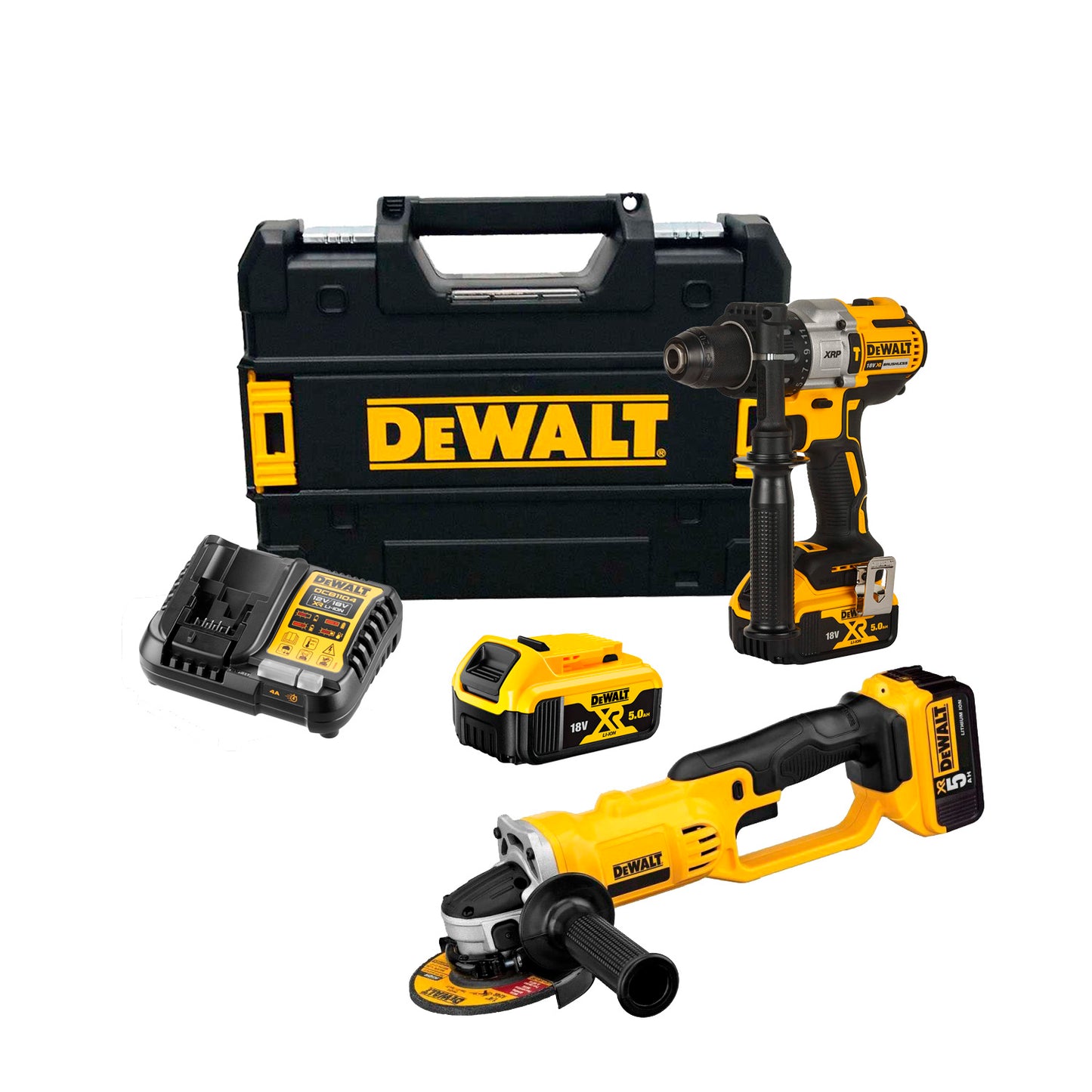 Combo Dewalt XRP DCD996P2 Hammer Drill + DCG412N Grinder