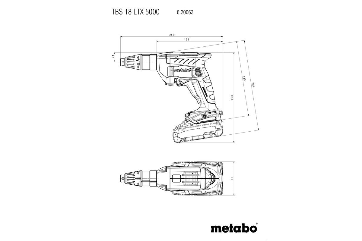 Atornillador para tabiques de batería Metabo TBS 18 LTX BL 5000 METABO - 4