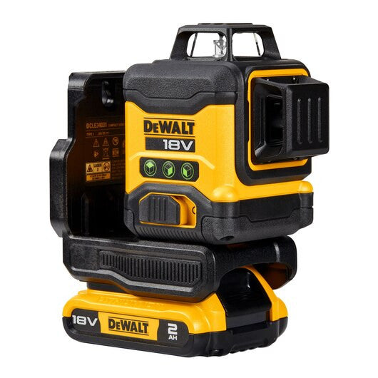 Green 3-line 360° self-leveling laser level with 18V Li-Ion 2Ah battery Dewalt DCLE34031D1