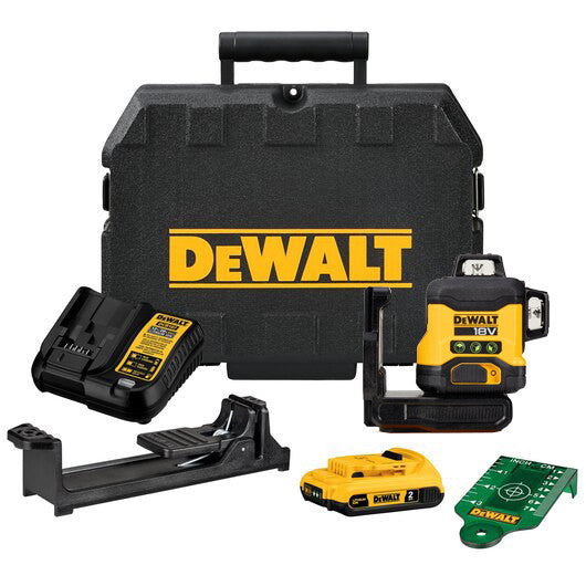 Green 3-line 360° self-leveling laser level with 18V Li-Ion 2Ah battery Dewalt DCLE34031D1