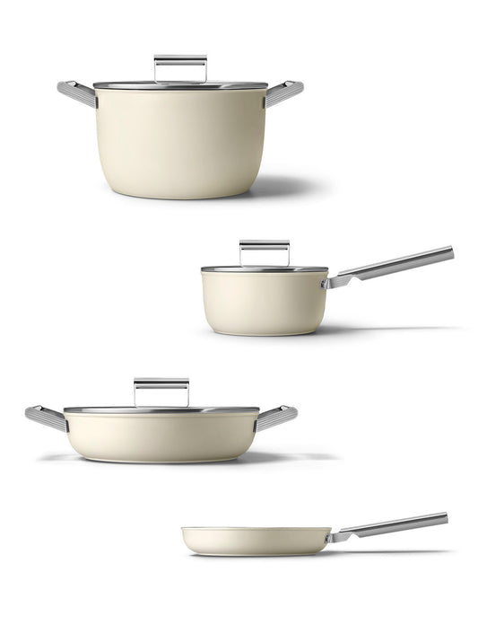 Conjunto 4 piezas menaje para cocina Crema Mate Smeg