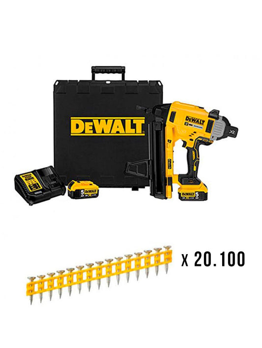 Dewalt 18V DCN890P2 Battery-Powered Concrete and Steel Nailer Combo + 20,100 20mm Nails