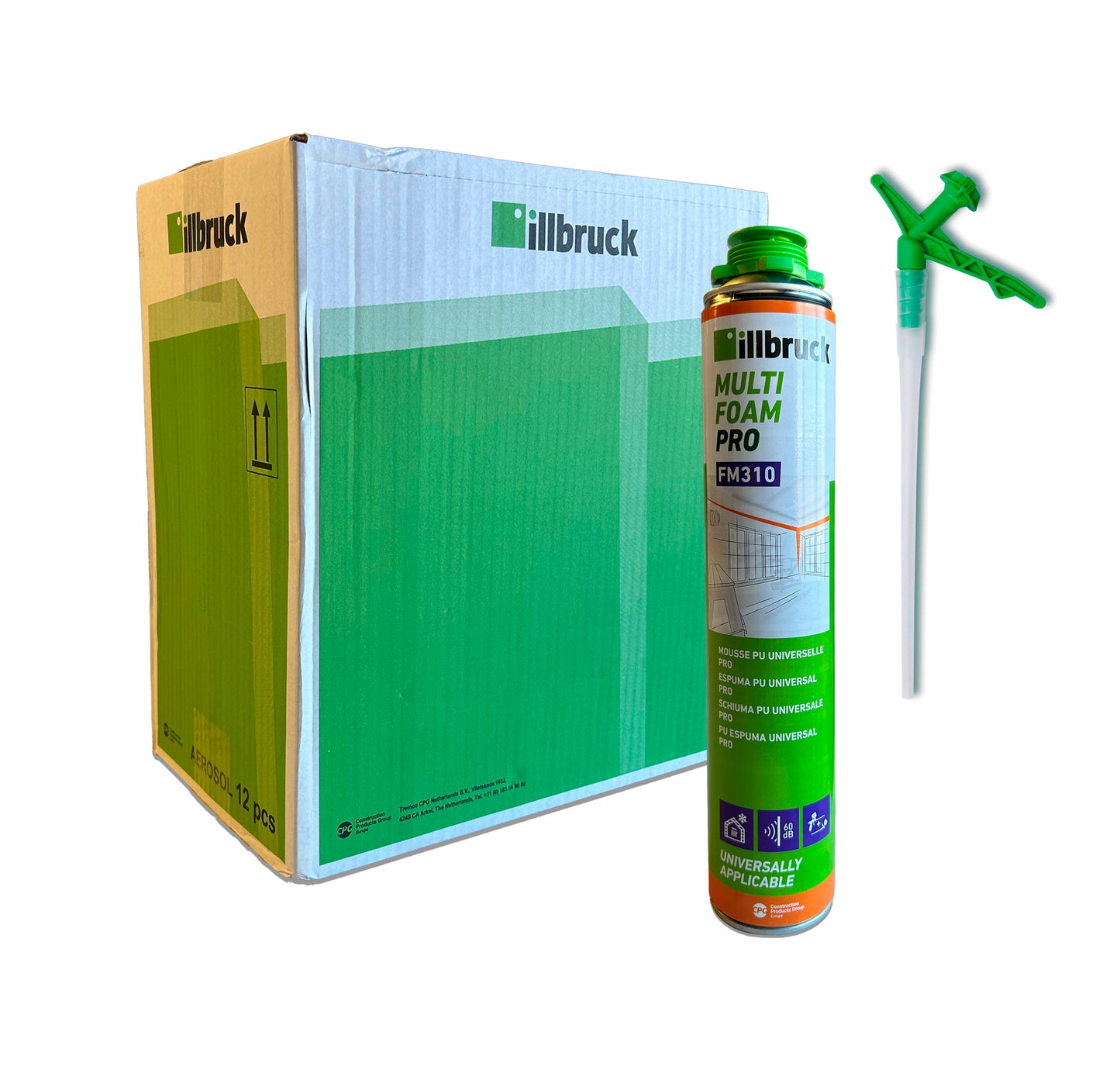 Caja 12uds Bote Espuma de Poliuretano 2 en 1 Illbruck 750ml FM310