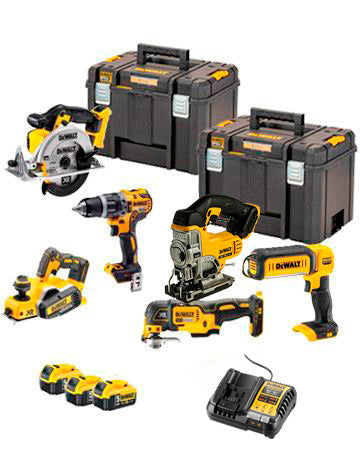 Power kit 6 herramientas Dewalt a batería 18V DCK665P3T