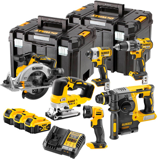 Kit 6 herramientas 18V + 3bat 5Ah + Cargador DCB1104 + 2x TSTAK Dewalt DCK690P3T