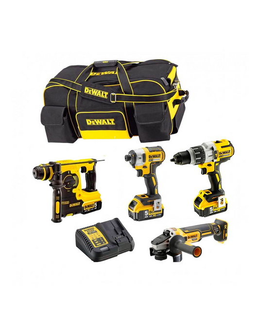 Power Kit Dewalt Martillo + Taladro + Amoladora + Atornillador Impacto DCK434P3