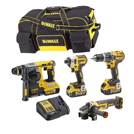 Power Kit Dewalt Martillo + Taladro + Amoladora + Atornillador Impacto DCK433P3