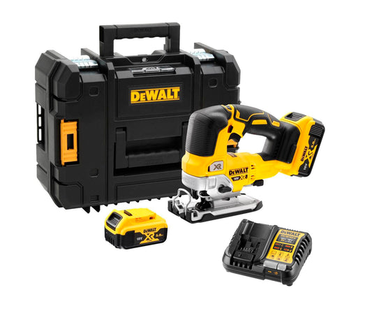 Caladora a batería Dewalt sin escobillas XR 18V 135mm con maletín y 2 baterías 5Ah DCS334P2