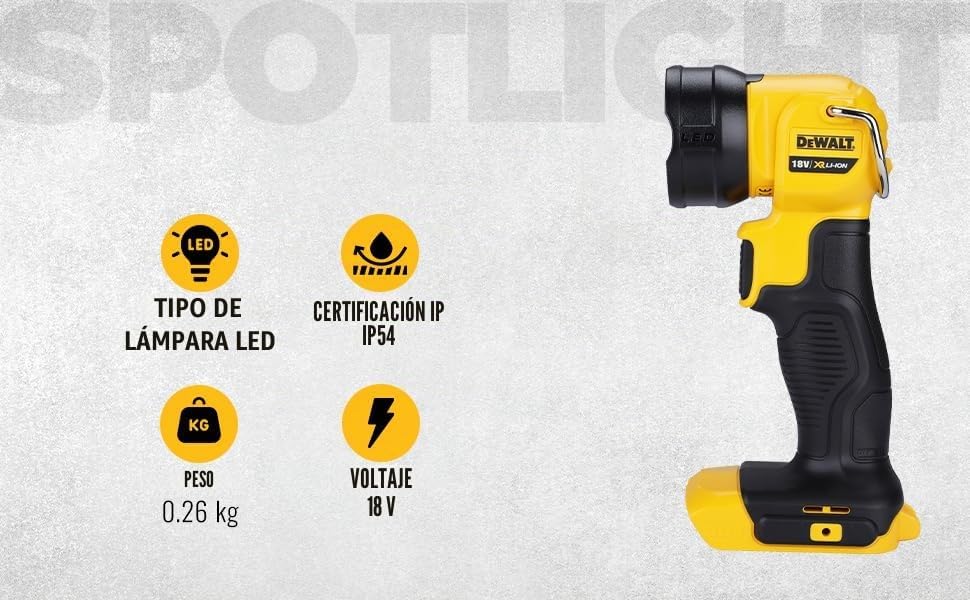 Led flashlight rotating head XR 18V ​​Dewalt DCL040