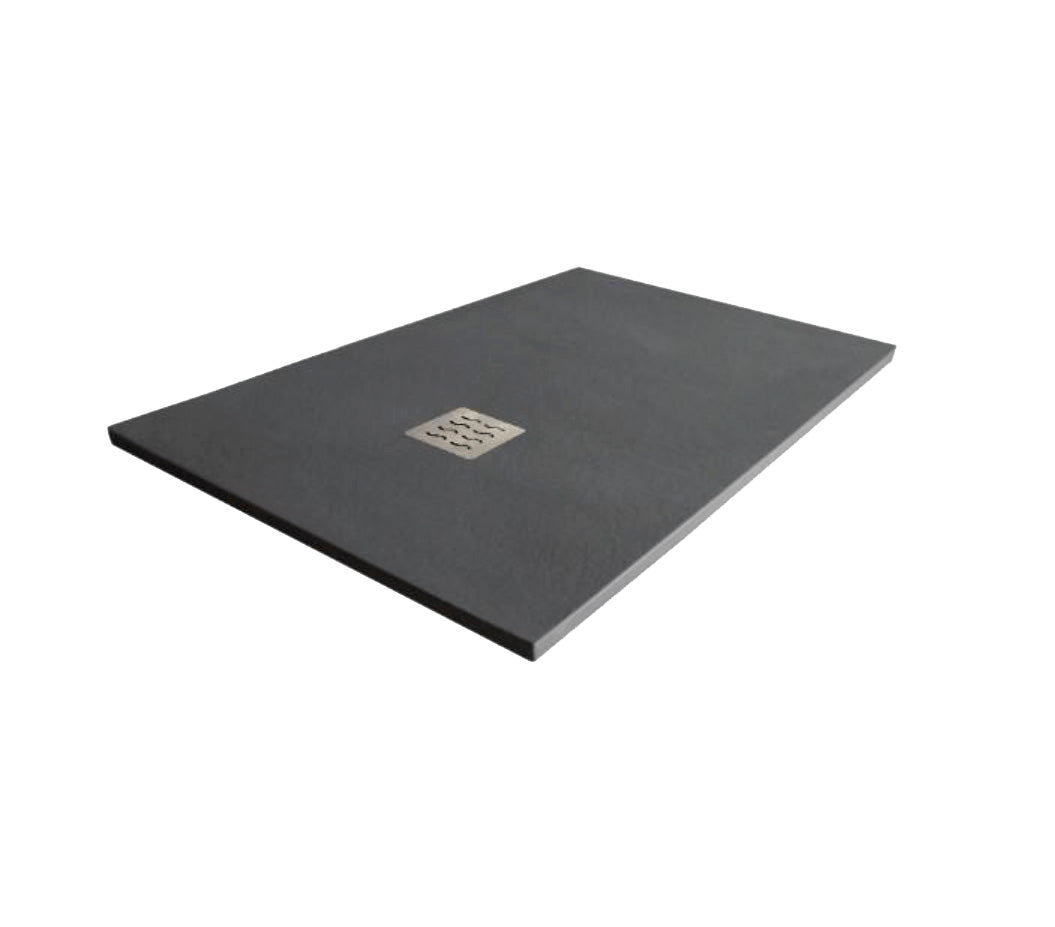 Premium shower tray with natural slate texture with drain 70x100cm