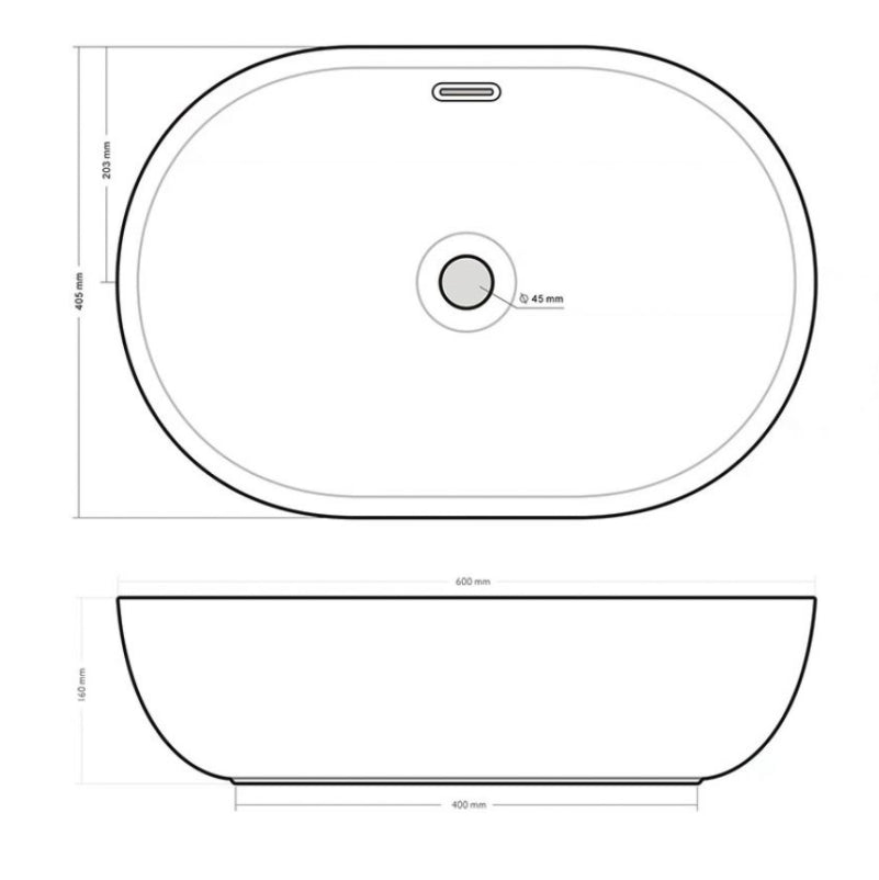 Lavabo sobre encimera Livorno 60 Bathco 4130