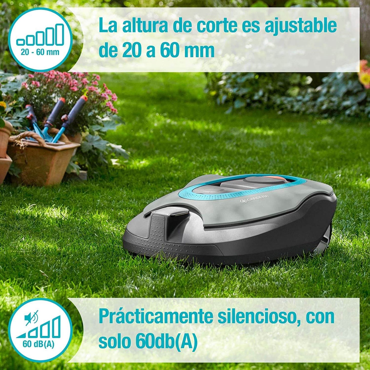 Robot Cortacésped 1600m2 Gardena SILENO+