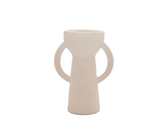 Jarrón decorativo de gres Dulia blanco 28cm Andrea House