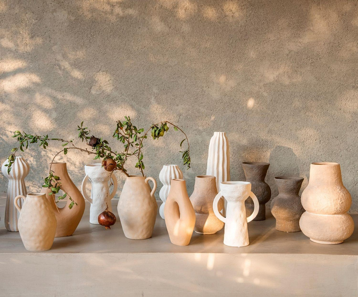 Dulia white stoneware decorative vase 28cm Andrea House