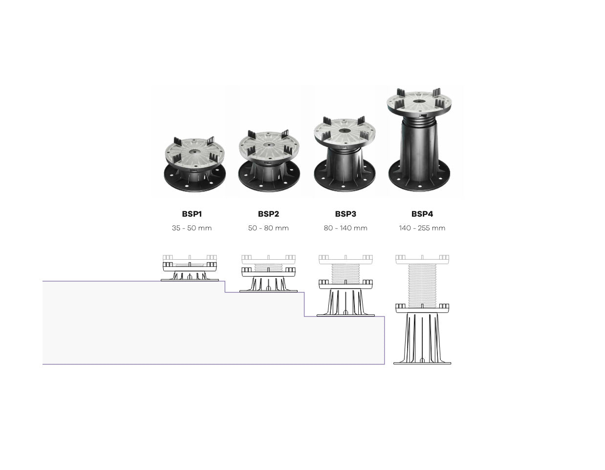 Soporte Pavimento Elevado BPS Peygran