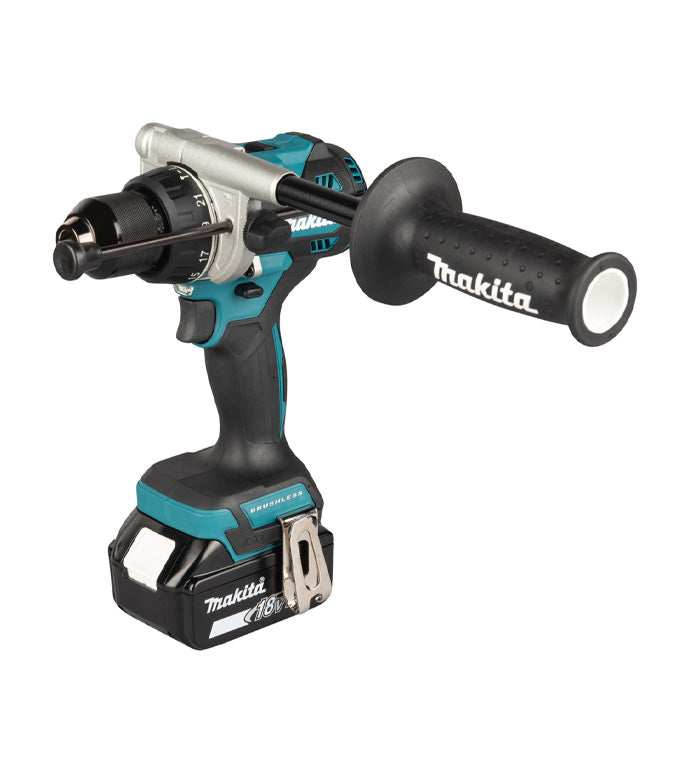 Makita DLX2552TJ 18V Combo Kit: Drill DHP492 + Grinder DGA504 + 2 x 5Ah Batteries + Charger + Carrying Case