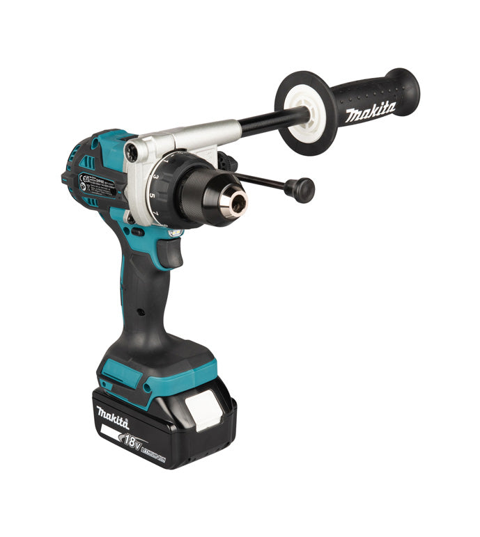 Makita DLX2552TJ 18V Combo Kit: Drill DHP492 + Grinder DGA504 + 2 x 5Ah Batteries + Charger + Carrying Case