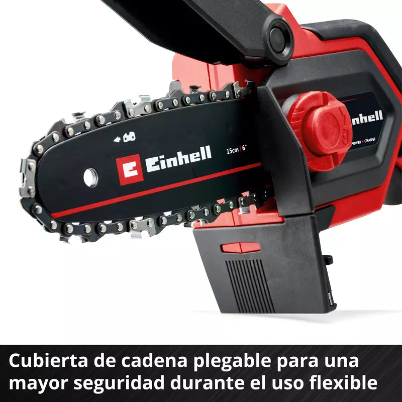 Battery-powered pruning chainsaw GE-PS 18/15 Li BL-Solo with Einhell battery and charger