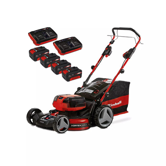 Battery-powered lawnmower with 4bat 4.0Ah + 2 double chargers GP-CM 36/47 S HW Li Einhell