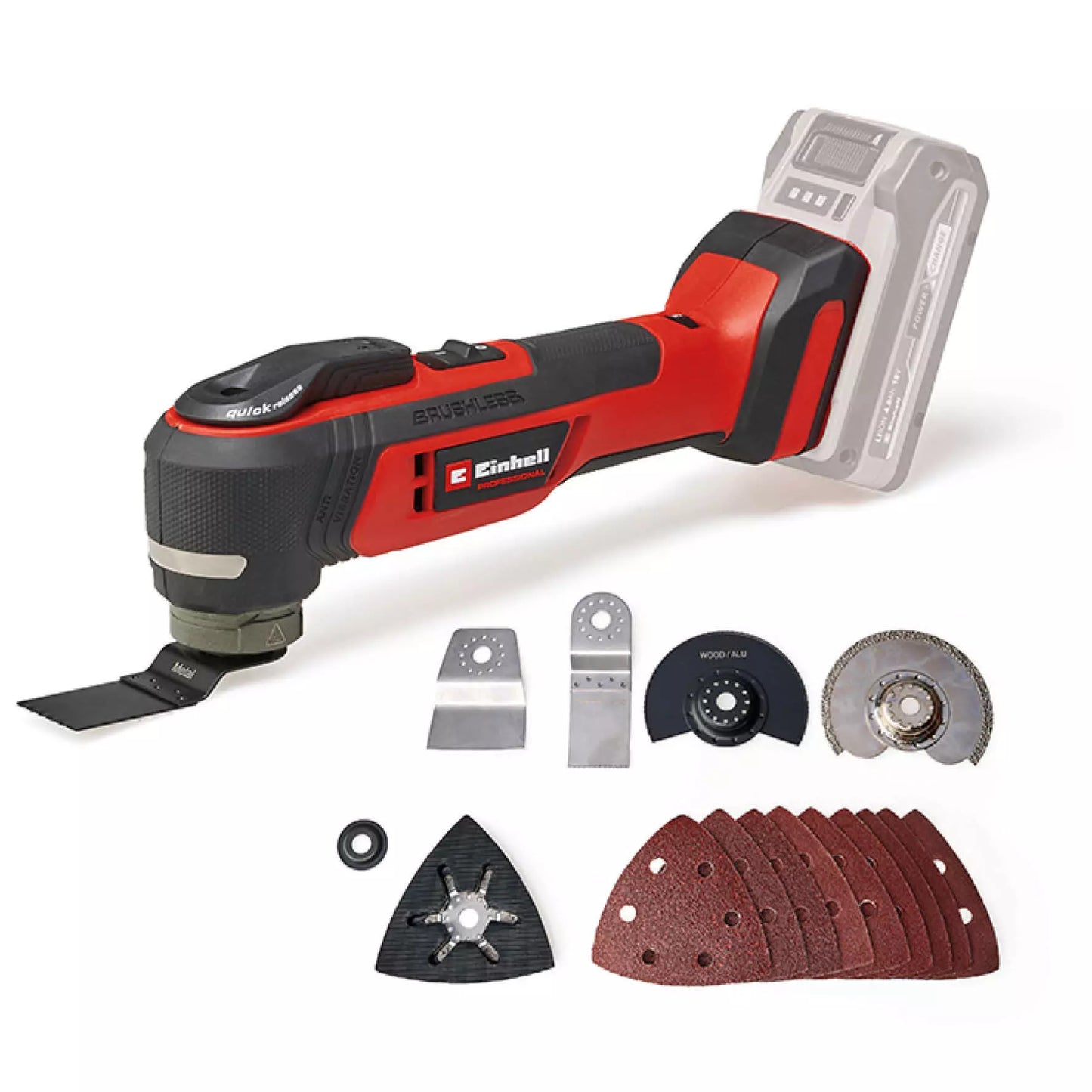 18V 12-piece Einhell TP-MG 18 Li BL cordless multi-tool – Bare tool