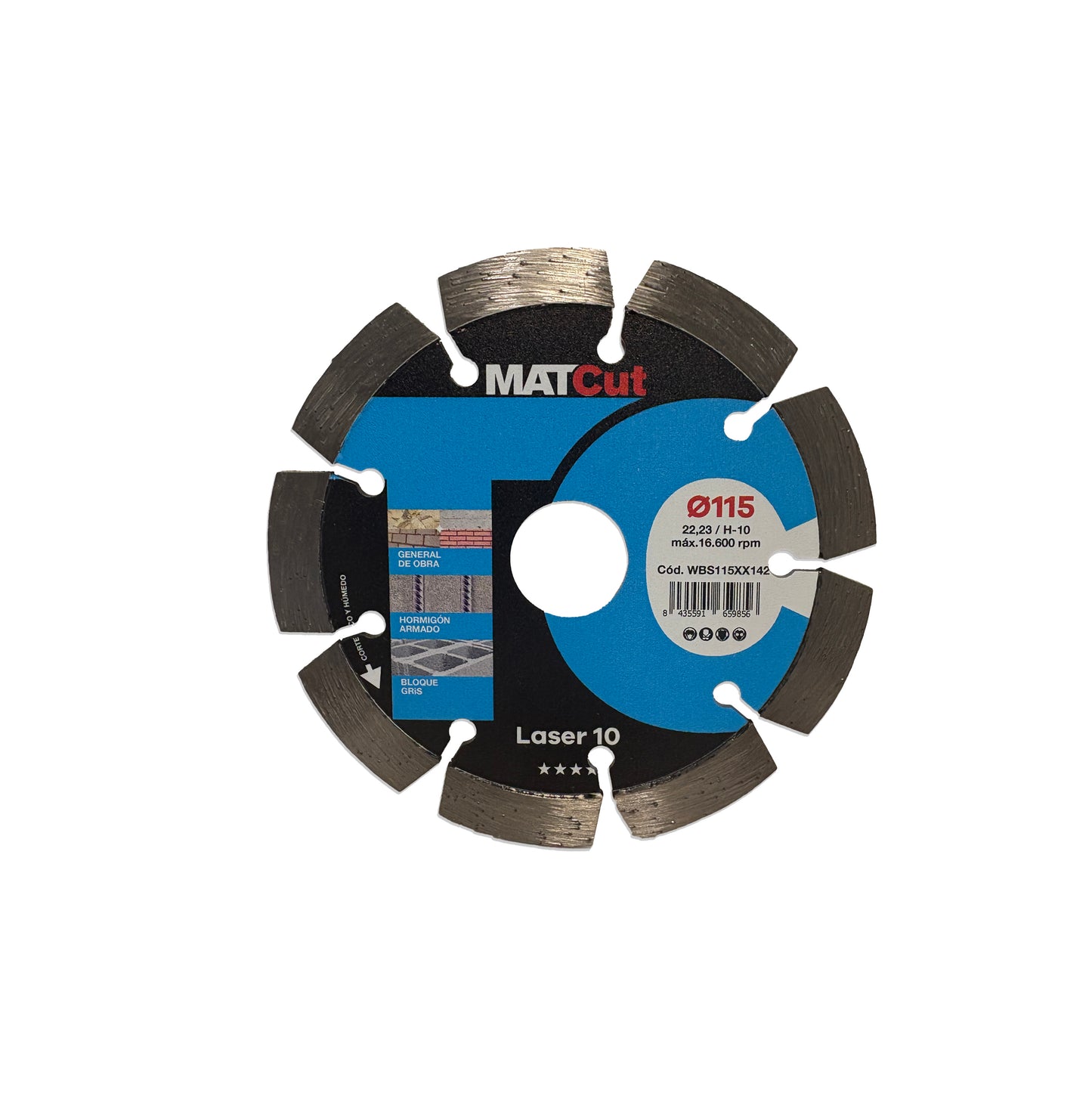 Laser 10 MATcut 115mm Mussol diamond blade