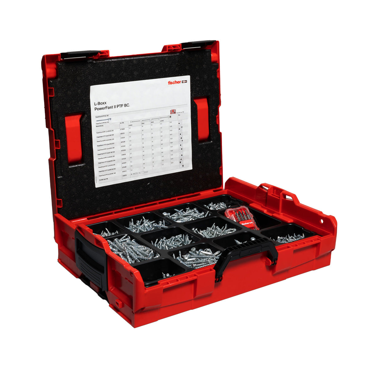 Kit PowerFast II L-BOXX 102 PH 1.800 Tornillos + Set ProfiBit 10 uds Fischer
