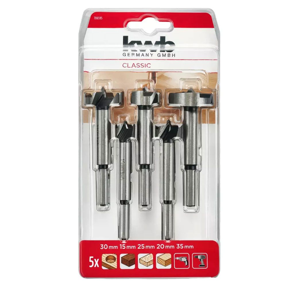 KWB 49706595 Hinge Drill Bit Set, 5-Piece